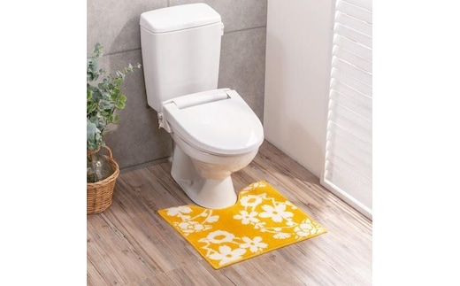 運気を呼び込む古典柄普通トイレマット マスタード