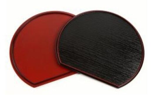 半月盆 36cm 尺二サイズ 30枚組 滑り止め ノンスリップ お正月 おせち お節料理 お盆 プレート ランチョンマット【紀州漆器】［YS3］