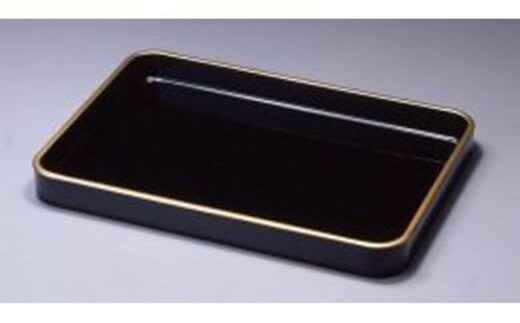 木製 漆塗 賞状盆 金縁付（尺六・約48.8cm）天然木・天然うるし・手塗［YS35］