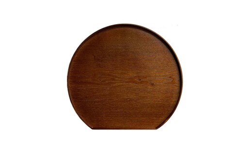 木製 半月盆 ケヤキ塗り 紀州漆器 お盆 トレイ トレー［YS49］