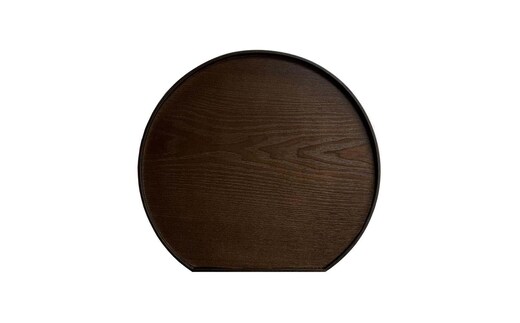 木製 半月盆 コクタン塗り 紀州漆器 お盆 トレー［YS50］