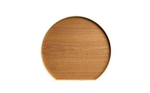 木製 半月盆 ナチュラル 白木 紀州漆器 お盆 トレー［YS51］