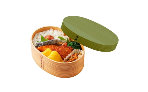 ［リーフグリーン］曲げわっぱ 弁当箱 一段 カラー 紀州漆器 伝統工芸［YS134］