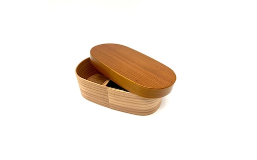 ［ライトブラウン］九州杉 国産 カラー 曲げわっぱ 被せ蓋 弁当箱 まげわっぱ［YS135］