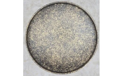 木製 丸トレイ 乱糸（マット仕上げ）漆黒［NF68］