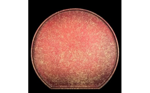 木製 半月トレイ 乱糸（マット仕上げ）赤溜［NF71］