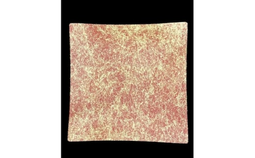 波スクエアプレート S 乱糸（マット仕上げ）本朱［NF82］