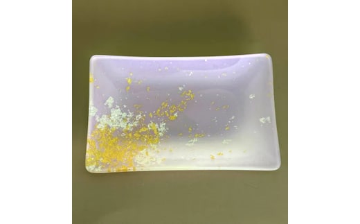 角小皿 FATA パープル（金箔） ［NF128］