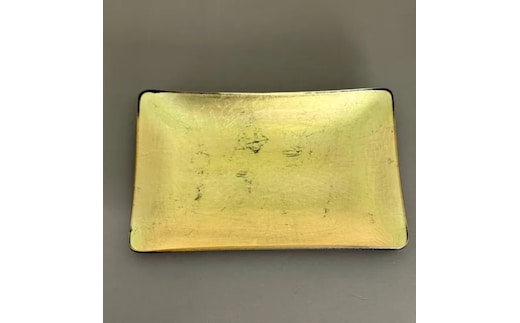 角小皿 箔貼り ゴールド ［NF136］