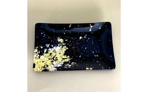 角小皿（金箔) 漆黒 ［NF142］