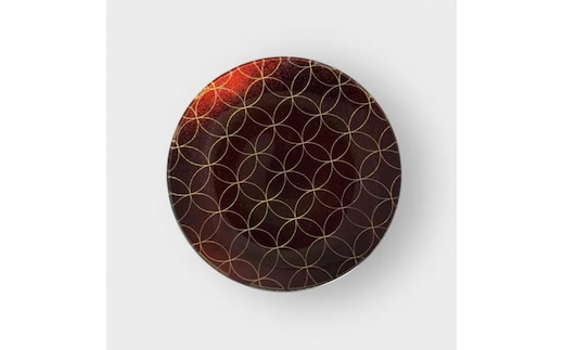 丸小皿 金七宝つなぎ 赤溜 ［NF150］