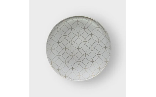 丸小皿 金七宝つなぎ 純白 ［NF152］