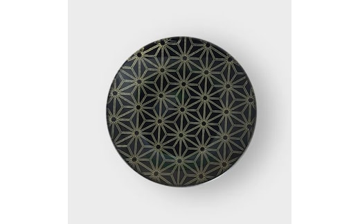 丸小皿 麻の葉 漆黒 ［NF161］