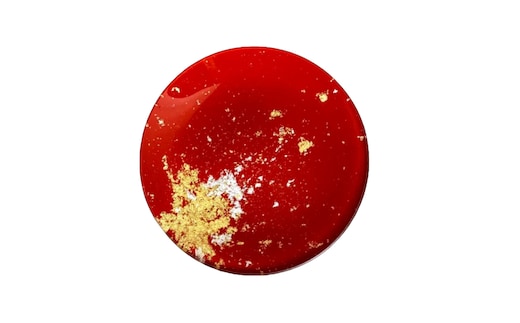 丸小皿 古代（金箔）本朱［NF173］