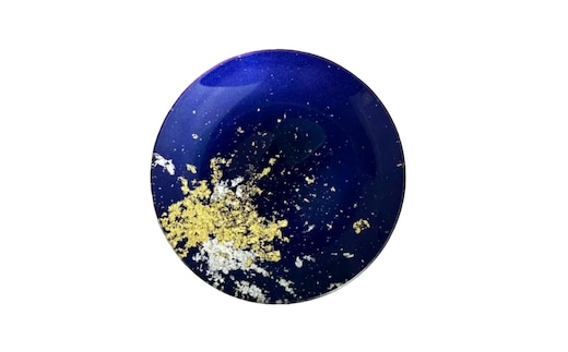 丸小皿 マジョ（金箔）ブルー［NF178］