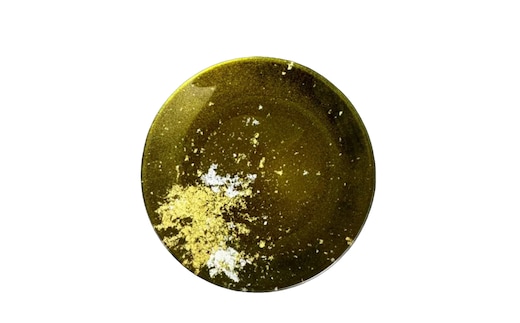 丸小皿 マジョ（金箔）グリーン［NF179］