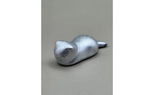 箸置き 猫 箔貼り銀［NF237］