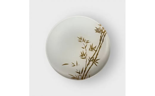 丸小皿 竹 純白 ［NF258］