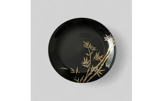 丸小皿 竹 漆黒 ［NF259］