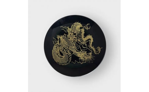 丸小皿 漆黒・金龍 ［NF261］