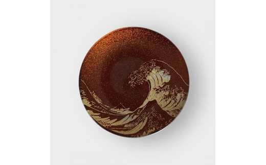 丸小皿 北斎 梨地レッド ［NF262］