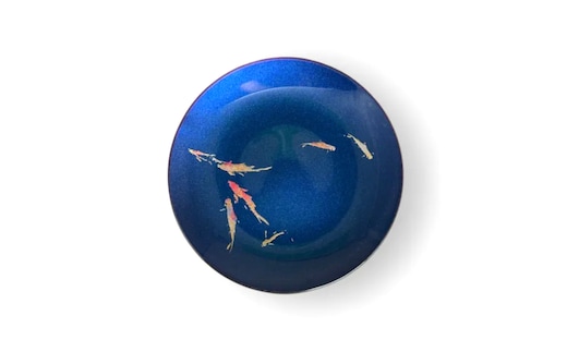丸小皿 鯉 マジョブルー ［NF264］