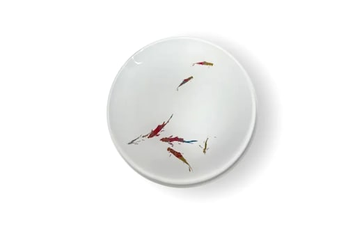 丸小皿 鯉 純白 ［NF265］