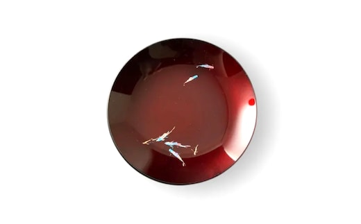 丸小皿 鯉 赤溜 ［NF266］