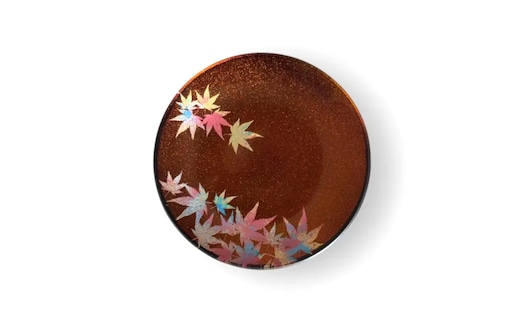 丸小皿 紅葉 梨地レッド ［NF269］