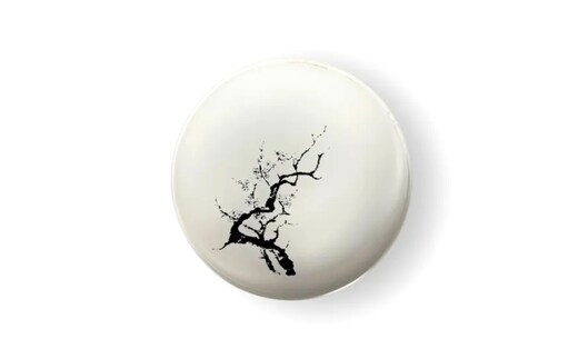 丸小皿 桜 純白（墨桜） ［NF274］