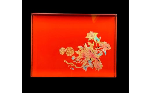 すし下駄 手毬牡丹 本朱 ［NF299］