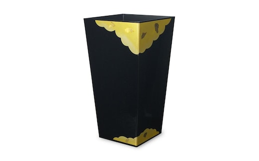 蒔絵調 ダストボックス L角 9.5L 金雲ブラック タツクラフト 【Tk151】