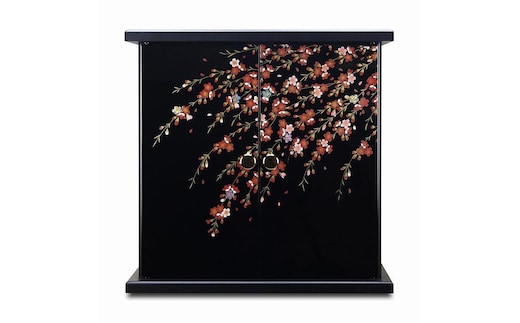 タツクラフト 紀州塗り ミニ仏壇 雅 大 しだれ桜 【Tk168】