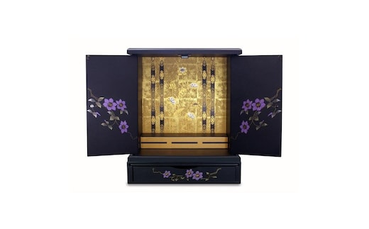 タツクラフト 紀州塗り ミニ仏壇+置き台 セット 鉄仙 大 【Tk247】