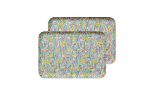 タツクラフト 友禅和紙トレー L 39cm 2枚セット 梅桜 桜流れ 【Tk327】