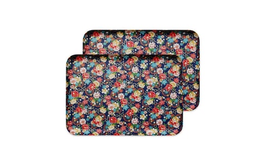 タツクラフト 友禅和紙トレー L 39cm 2枚セット 桜 牡丹文 【Tk329】