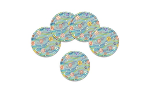 タツクラフト 友禅和紙コースター 5枚セット 梅桜 桜流れ 【Tk338】