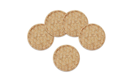 タツクラフト 友禅和紙コースター 5枚セット 麻の葉 【Tk339】