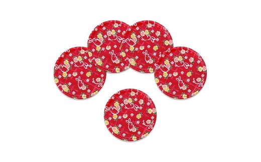 タツクラフト 友禅和紙コースター 5枚セット 小花 舞うさぎ 【Tk347】