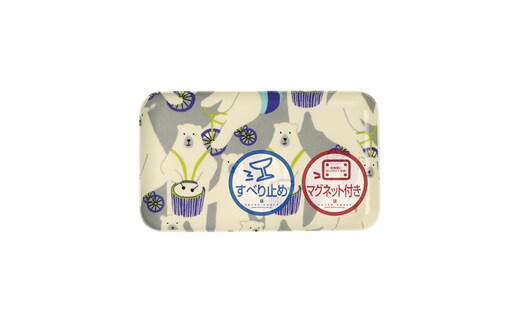 TATSU-CRAFT マグネットトレー SS 21.5cm シロクマサーカス すべり止め付き ［Tk1044］