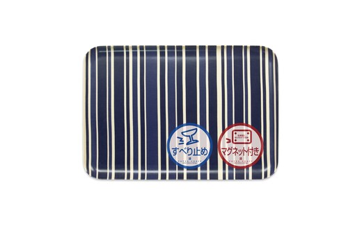 TATSU-CRAFT マグネットトレー L 39cm トリノストライプ BL ブルー すべり止め付き ［Tk1118］