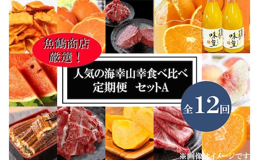 【魚鶴商店厳選！】人気の海幸山幸食べ比べ【定期便全12回】セットA【UT109】