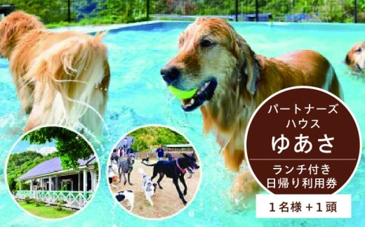 AL6003n_『パートナーズハウスゆあさ』ランチ付き・日帰り利用券（1名様+1頭）【チケット 券 旅行 旅行券 利用券 旅館 トラベル】