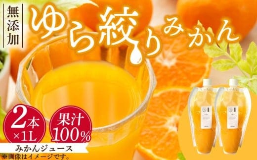 DG6016n_みかんジュース 1L × 2本「ゆら絞りみかん 無添加」