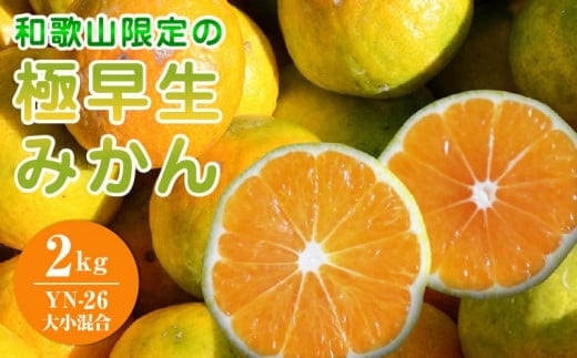 EA6103_【2026年先行予約】和歌山県限定の極早生みかん 2kg (YN-26 大小混合)