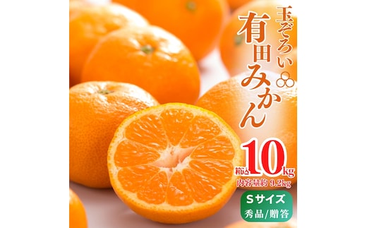 MK1003_【2026年先行予約】みかん Ｓサイズ 秀品 箱込 10kg ( 内容量 9.2kg ) 有田みかん みかん 濃厚 甘み 濃縮 温暖 好条件 和歌山県産 産地直送 贈答用 贈り物 ギフト のし対応 フルーツ デザート 和歌山県 湯浅 お取り寄せ お取り寄せフルーツ 送料無料 みかんの会 
