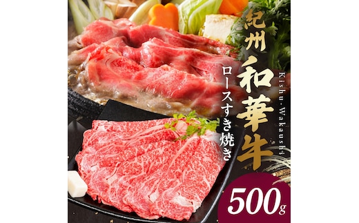 BN6100_G_【紀州和華牛】ロースすき焼き 500g 【ギフト用】★折箱（肉用）