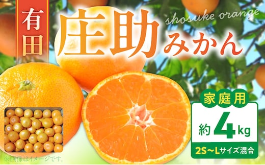 BK6011_【2026年先行予約】庄助みかん (家庭用・サイズ混合) 約4kg