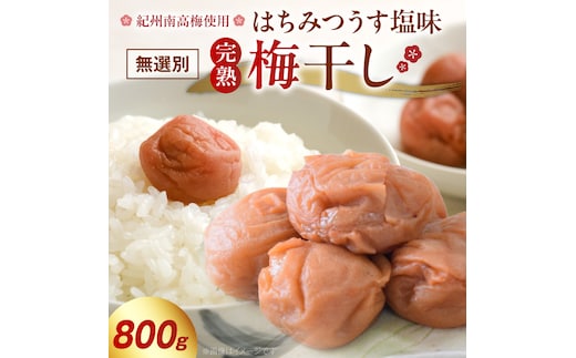 紀州南高梅使用 はちみつうす塩味完熟梅干し 無選別 800g_ZD7034