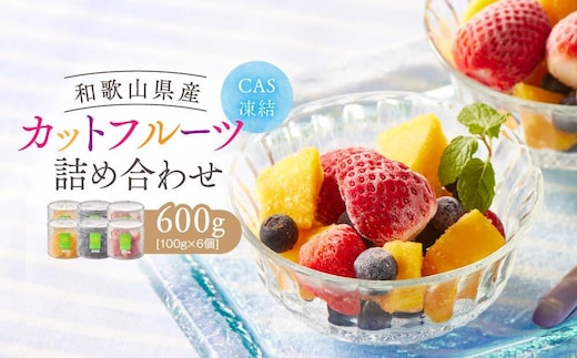 CAS凍結 和歌山県産 カットフルーツ いちご マンゴー ブルーベリー 詰め合わせ 約100g × 6パック 合計約600g